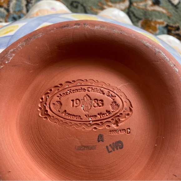 Vintage MacKenzie Childs RETIRED Ruffled Pedestal Bowl Compote-Aalsmeer - Picture 6 of 8